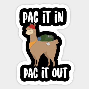 Pac It In Pac It Out Alpaca Sticker